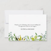 Elegant Greenery Wedding Vielen Dank RSVP Karte (Rückseite)