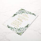 Elegant Greenery Wedding Watercolor Folieneinladung (Gedreht)