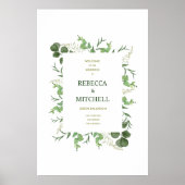 Elegant Greenery Wedding Welcome Poster (Vorne)