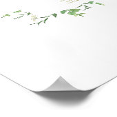 Elegant Greenery Wedding Welcome Poster (Ecke)