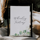 Elegant Greenery Wedding Whiskey Degustationszeich Einladung