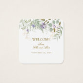 Elegant Greenery Welcome Wedding Gift Tag (Vorderseite)