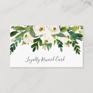 Elegant Greenery White Floral Lashes Treuekarte