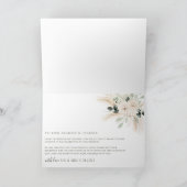 Elegant Greenery White Floral Wedding Dankeskarte (Innenseite)