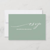 Elegant Greenery White Winter Floral RSVP Karte (Rückseite)