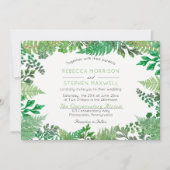 Elegant Greenery | Wild Ferns Wedding Einladungen (Vorderseite)