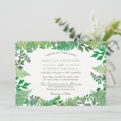 Elegant Greenery | Wild Ferns Wedding Einladungen (Stehend Vorderseite)