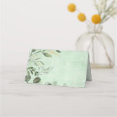 Elegant Greenery Woodland Baby Animals Geburtstag Platzkarte (Rückseite)