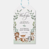 Elegant Greenery Woodland Forest Baby Shower Gevor Geschenkanhänger (Vorderseite)