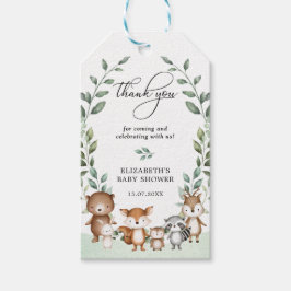 Elegant Greenery Woodland Forest Baby Shower Gevor Geschenkanhänger