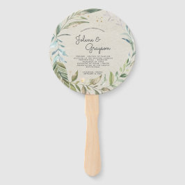 Elegant Greenery Wreath | Hochzeitsprogramm Hand F Fächer