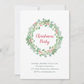 Elegant Greenery Wreath Rustikales Weihnachtsfest  Einladung (Vorderseite)