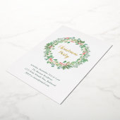 Elegant Greenery Wreath Rustikales Weihnachtsfest Folieneinladung (Gedreht)