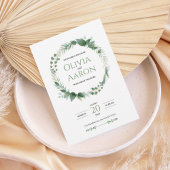 Elegant Greenery Wreath Wedding Invitation Einladung