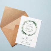 Elegant Greenery Wreath Wedding Invitation Einladung