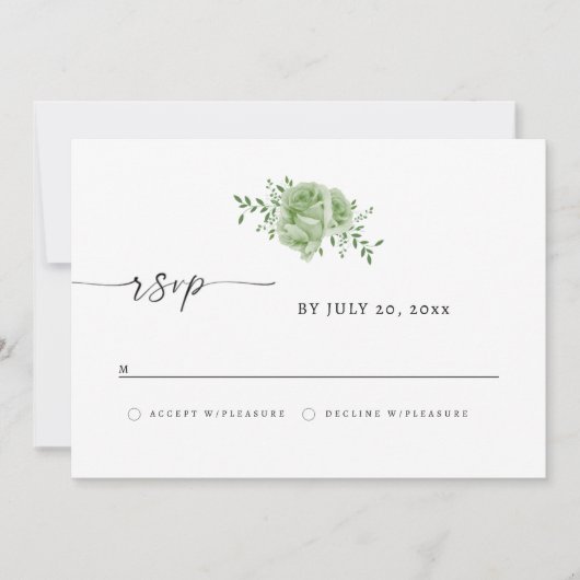Elegant greneery RSVP Save The Date (Vorderseite)