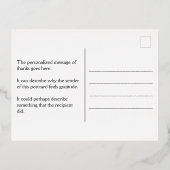 Elegant, grenzt an "DANK YOU" Foil Postcard Folie Einladungspostkarte (Rückseite)