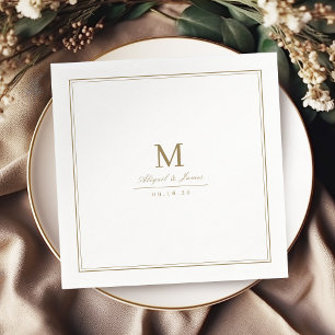 Elegant grenzt an ein minimalistisches Monogramm m Serviette
