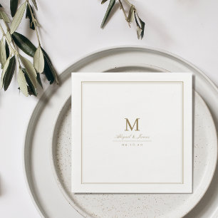 Elegant grenzt an ein minimalistisches Monogramm m Serviette