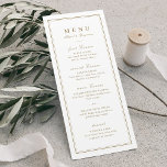 Elegant grenzt an goldfarbene, minimalistische Hoc Menükarte<br><div class="desc">Elegantes minimalistisches Gold-Design mit Rahmen,  einfach und raffiniert. Ideal für moderne klassische Hochzeit und formelle Hochzeit. Sehen Sie sich alle passenden Stücke in der Sammlung an.</div>