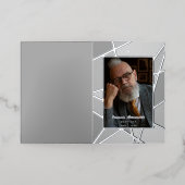 Elegant Grey Abstract Photo Memorial Funeral  (Äußere Ablage)