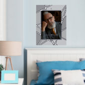 Elegant Grey Abstract Photo Memorial Funeral Foliendrucke (In Situ (Schlafzimmer))