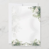 Elegant Grey Botanical Wedding Invitation Einladung (Rückseite)