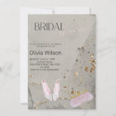 Elegant Grey Bridal Shower - Modern Chic Script  Einladung (Vorderseite)