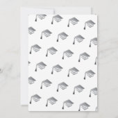 Elegant grey caps graduation ceremony invitation einladung (Rückseite)