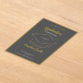 Elegant Grey & Gold Graduation Invitation Acryleinladungen (Ablage )
