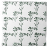 Elegant Grey-Green Botanical Pattern Fliese (Vorderseite)