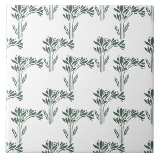 Elegant Grey-Green Botanical Pattern Fliese