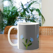 Elegant Grey Mug with Floral Design Kaffeetasse