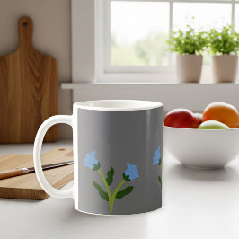 Elegant Grey Mug with Floral Design Kaffeetasse