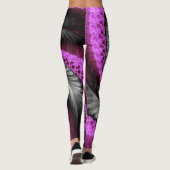 elegant grey pink flower fractal artwork design leggings (Rückseite)