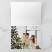 Elegant Grey Snowflakes Photo Holiday Card Karte (Innenseite)