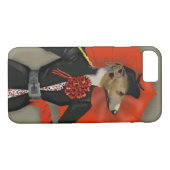 Elegant Greyhound und Roter Regenschirm Case-Mate iPhone Hülle (Rückseite (Horizontal))