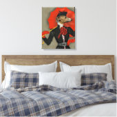 Elegant Greyhound und Roter Regenschirm Leinwanddruck (Insitu (Schlafzimmer))