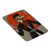 Elegant Greyhound und Roter Regenschirm Magnet (Rechte Seite)