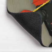 Elegant Greyhound und Roter Regenschirm Mousepad (Ecke)