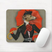 Elegant Greyhound und Roter Regenschirm Mousepad (Mit Mouse)