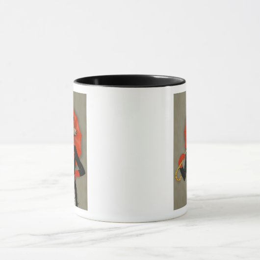 Elegant Greyhound und Roter Regenschirm Tasse (Zentrum)