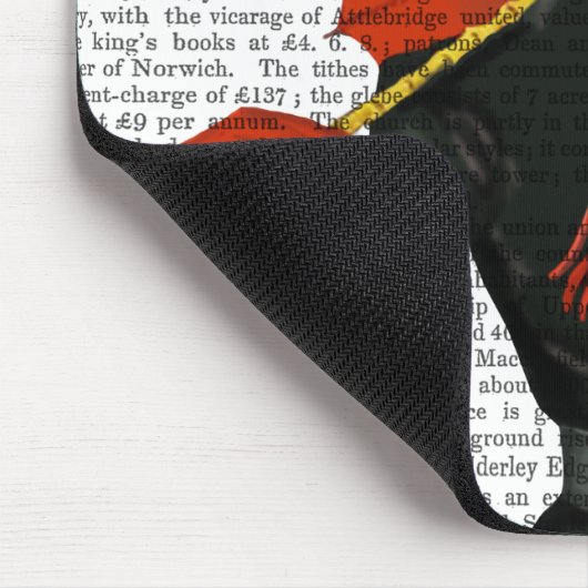 Elegant Greyhound und Roter Schirm 2 Mousepad (Ecke)