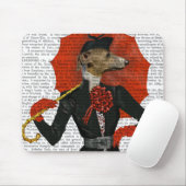 Elegant Greyhound und Roter Schirm 2 Mousepad (Mit Mouse)