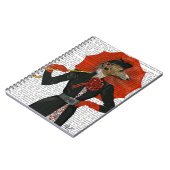 Elegant Greyhound und Roter Schirm 2 Notizblock (Linke Seite)