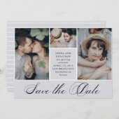 Elegant Grid | 4 Foto Hochzeit Datum speichern Save The Date (Vorne/Hinten)