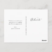 Elegant Grid | 4 Foto Hochzeit Vielen Dank Postkarte (Rückseite)