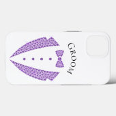 Elegant Groom Tuxedo Lila Typografie Hochzeit Case-Mate iPhone Hülle (Rückseite (Horizontal))