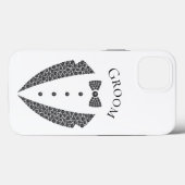 Elegant Groom Tuxedo Schwarz-weiß Wedding Case-Mate iPhone Hülle (Rückseite (Horizontal))