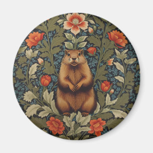 Elegant Groundhog William Morris Inspiriert Magnet